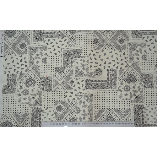 Cotton Fabric Per Metre, 110cm Wide, 59-1529.03 CREAM / BLACK