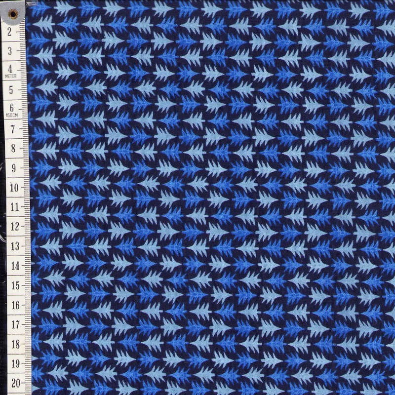 Liberty Merry & Bright FESTIVE FIRS BLUE 110cm Wide Cotton Fabric 5932B Per 25cm