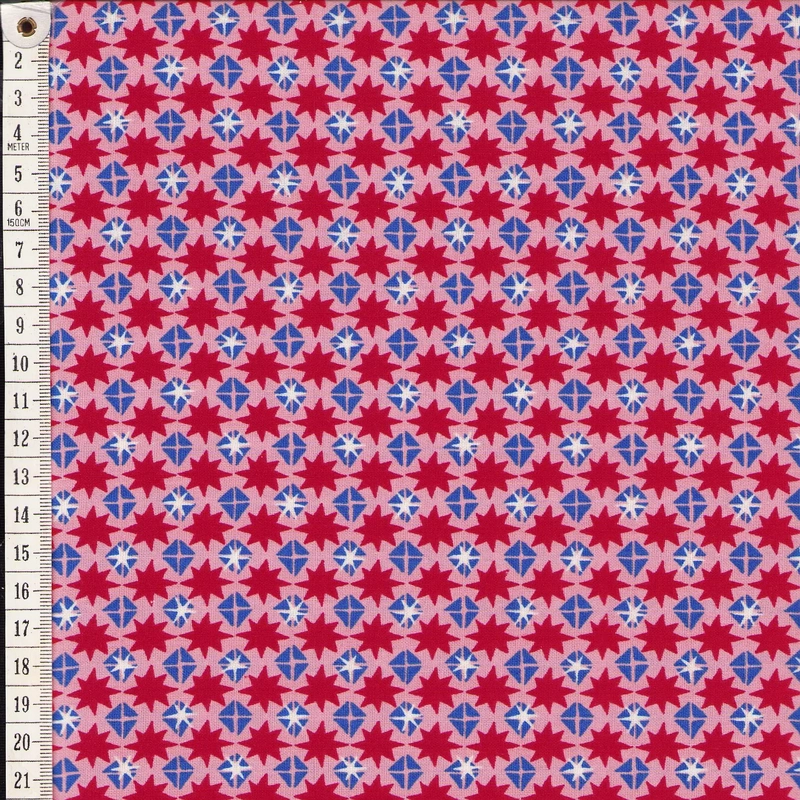 Liberty Merry & Bright STARLIGHT SPARKLE RED 110cm Wide Cotton Fabric 5934B Per 25cm
