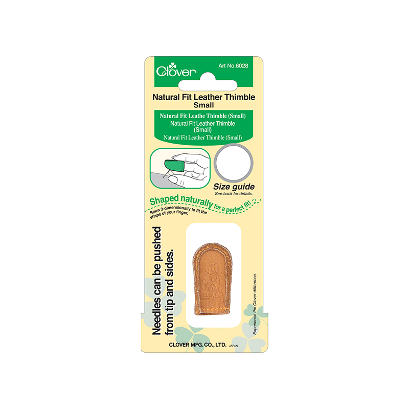 Clover Natural Fit Leather Thimble SMALL #6028
