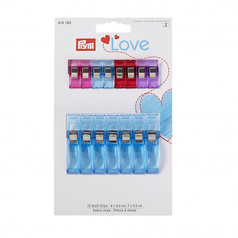 Fabric Clips 2.6cm And 5.5cm, 15 Items by Prym Love