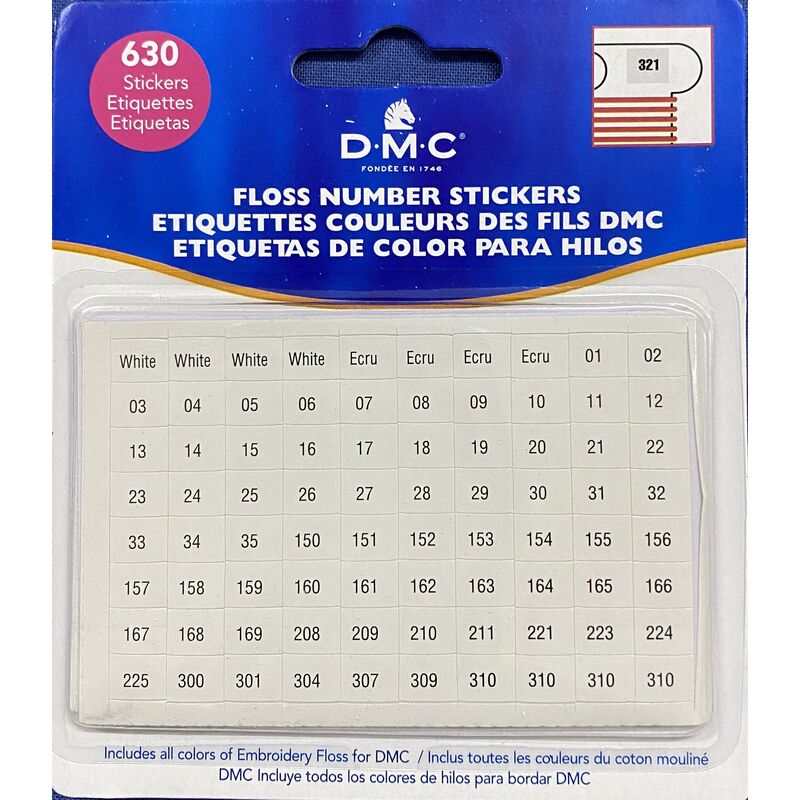 DMC Floss Number Stickers, 630 Stickers