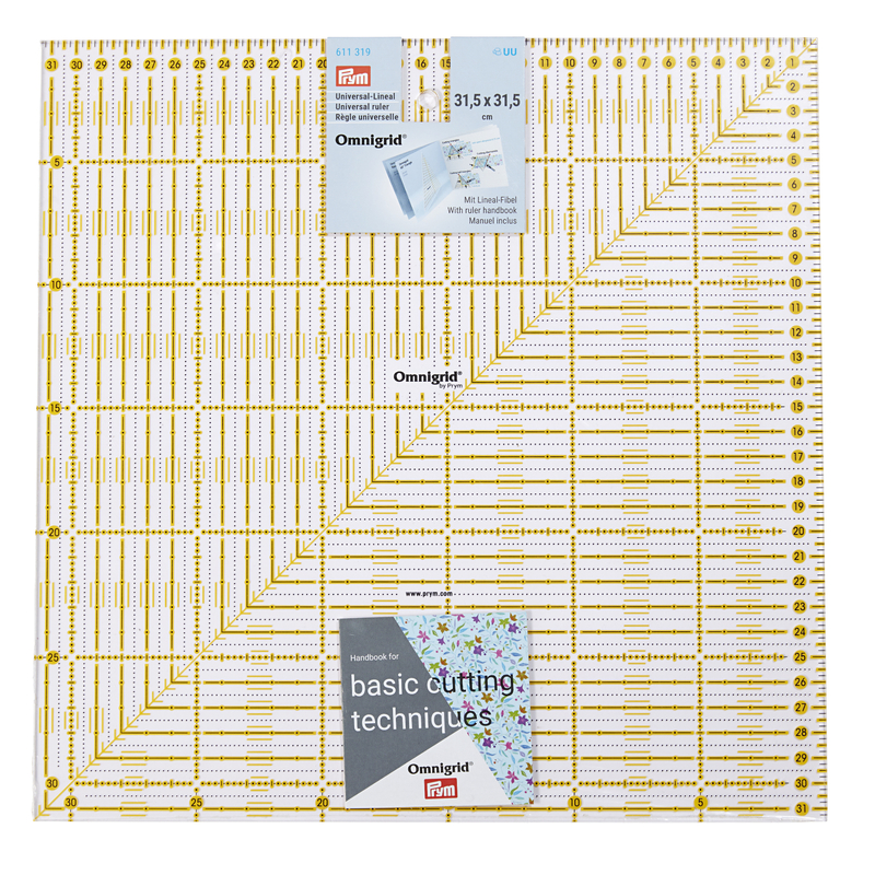 Prym Universal Square Ruler, Metric Scale, 31.5cm x 31.5cm Omnigrid