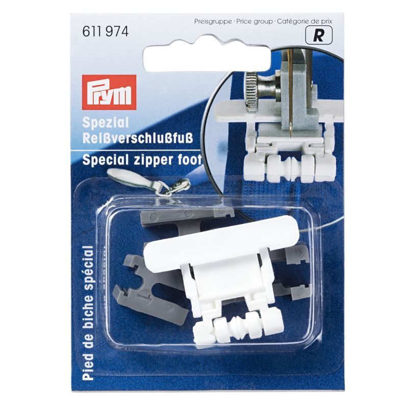Prym Zip Fastener Foot For Sewing Machine, For Invisible Zip Fasteners #611974