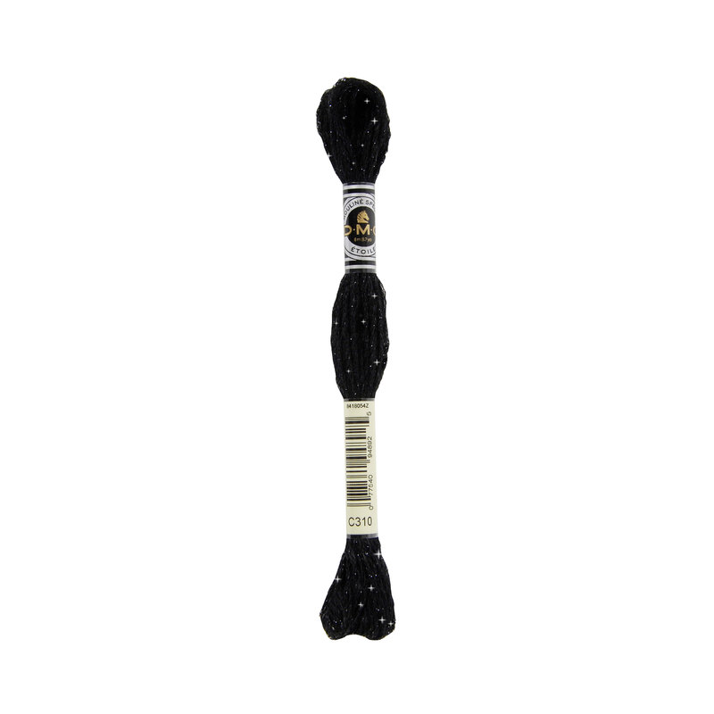 DMC Mouline Etoile Embroidery Thread 8m Skein, Twinkle Effect, Colour C310 BLACK