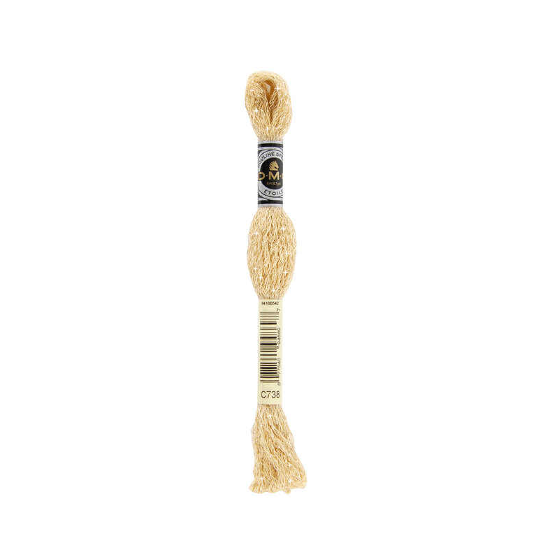 DMC Mouline Etoile, #C738 VERY LIGHT TAN, Twinkle Effect Embroidery Thread 8m Skein