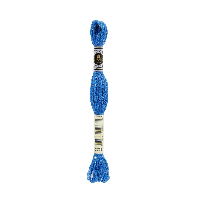 DMC Mouline Etoile, C798 DARK DELFT BLUE Embroidery Thread 8m Skein, Twinkle Effect