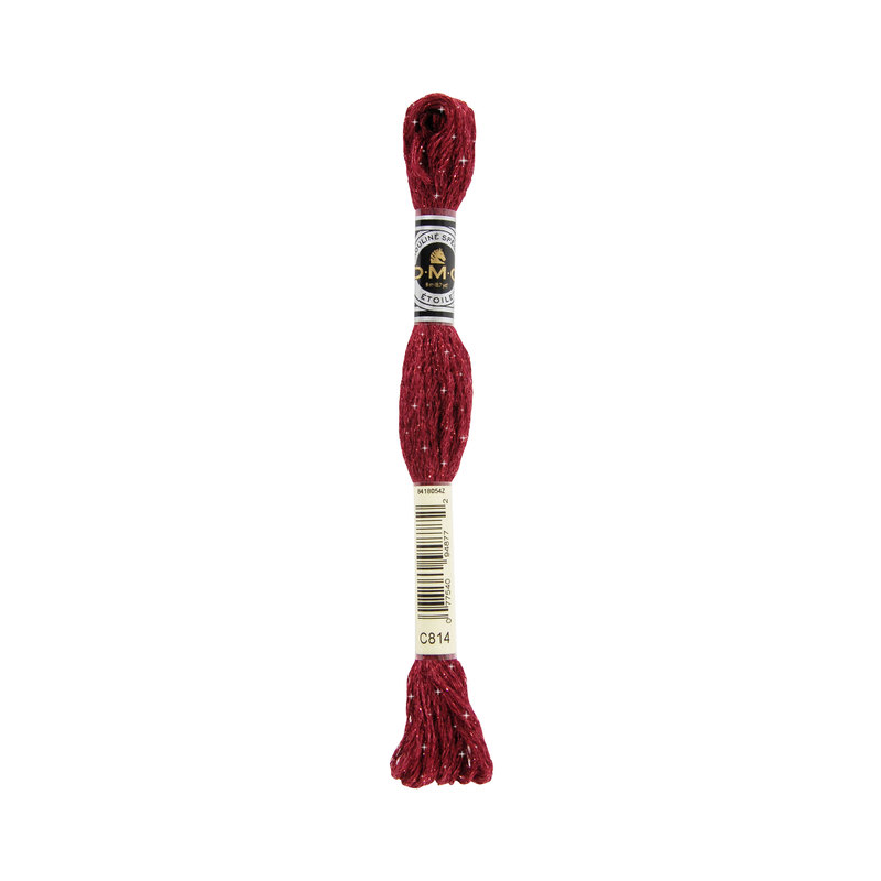 DMC Mouline Etoile Embroidery Thread 8m Skein, Twinkle Effect C814 DARK GARNET