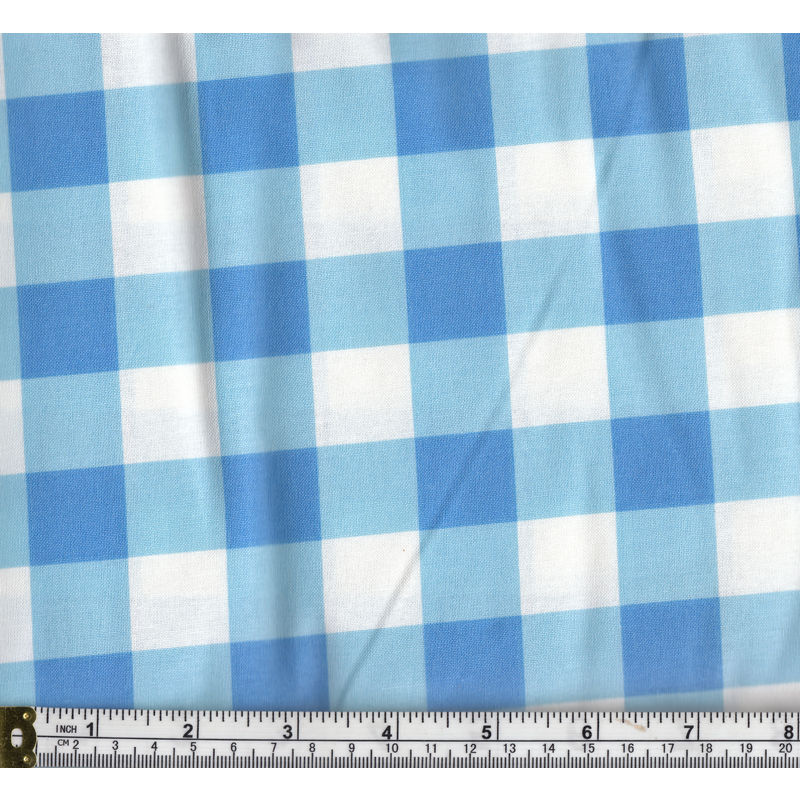 Warm Home Cotton Gingham Check Fabric, 114cm Wide per Metre, BLUE