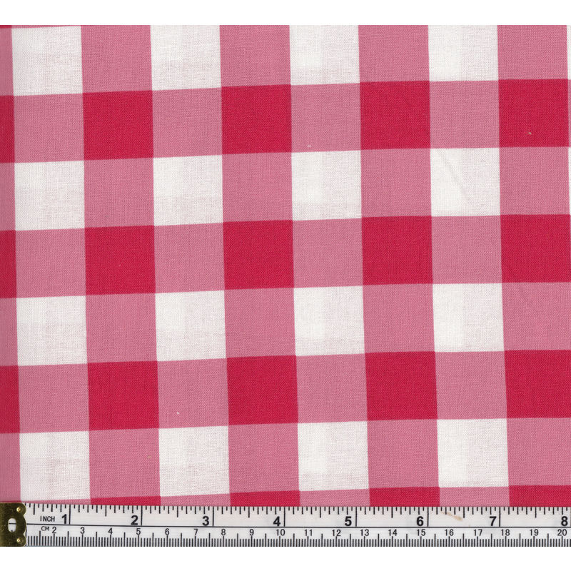 Warm Home 100% Cotton Gingham Check Fabric, 114cm Wide per Metre, RED