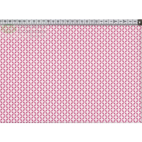 French Cottage Cotton Print 647152 #0663, 145cm Wide PINK/WHITE by Gutermann