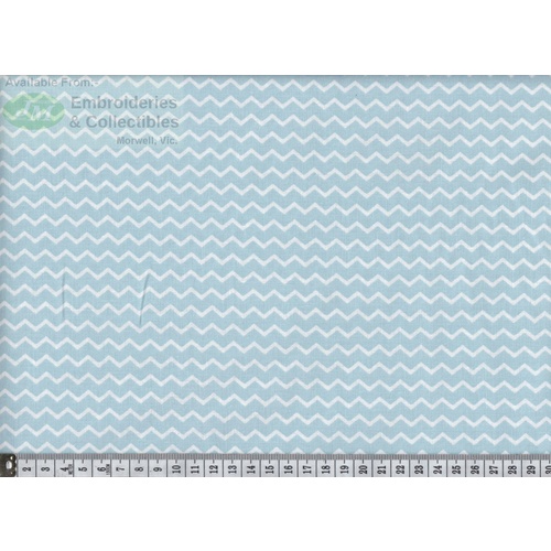 Notting Hill Print 647250-0195 Cream Zig-Zag on Blue 145cm Wide by Gutermann