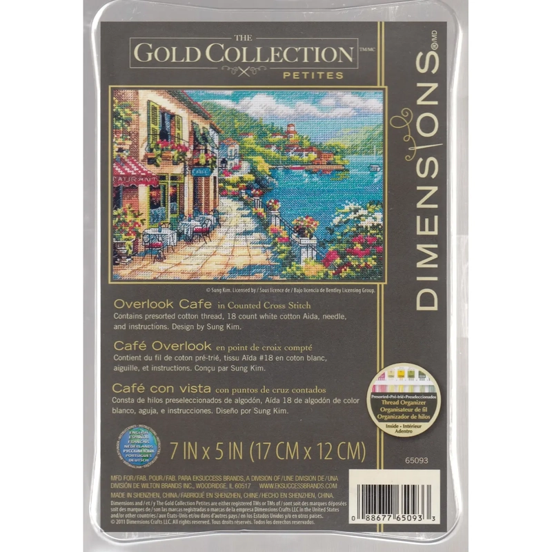 OVERLOOK CAFE Counted Cross Stitch Kit, #65093 by Dimensions Gold Collection Petites