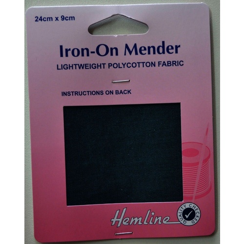 Hemline Iron-On Mending Patch Lightweight Polycotton Fabric 24cm x 9cm Bottle Green