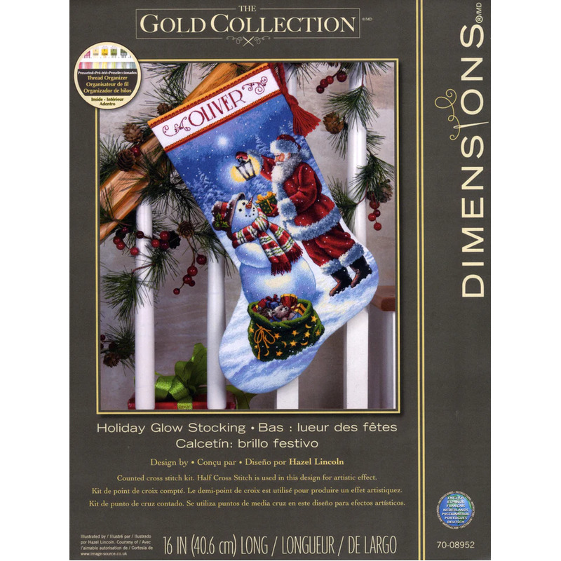 HOLIDAY GLOW STOCKING Counted Cross Stitch Kit 40.6cm Long, 70-08952