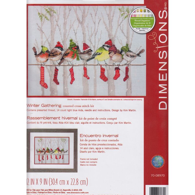 WINTER GATHERING Counted Cross Stitch Kit, 30.4cm x 22.8cm, 70-08970