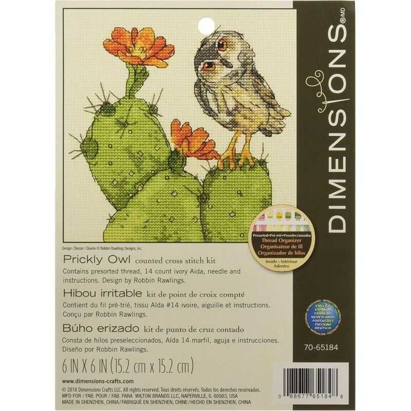 PRICKLY OWL Counted Cross Stitch Kit 70-35184