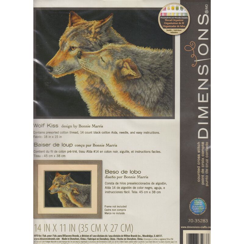 WOLF KISS Counted Cross Stitch Kit 35cm x 27cm, 70-35283