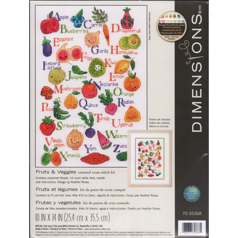 FRUITS & VEGGIES Counted Cross Stitch Kit, 70-35368 by Dimensions