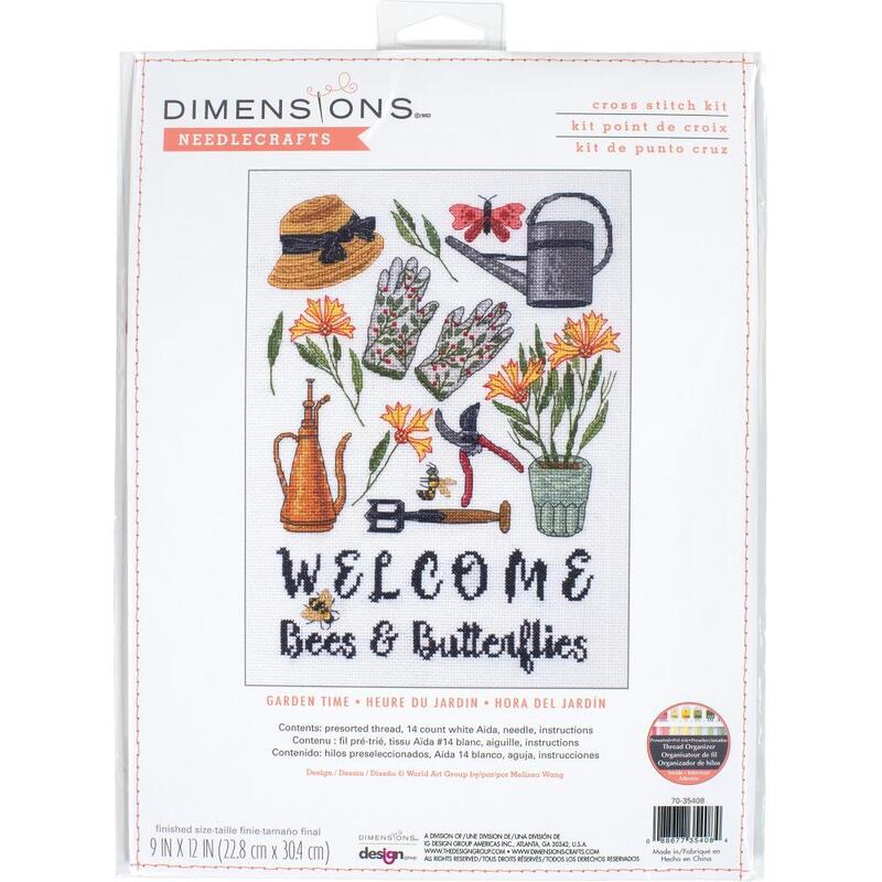 GARDEN TIME Counted Cross Stitch Kit #70-35408 By Dimensions 22.8cm x 30.4cm (9" x 12")