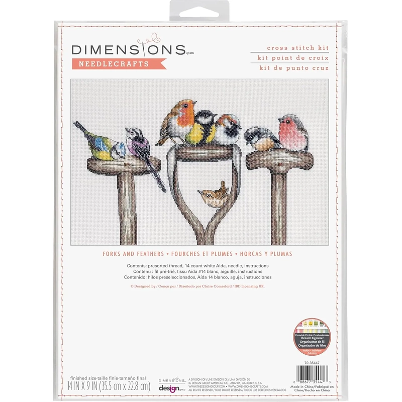 Dimensions FORKS & FEATHERS Counted Cross Stitch Kit, 35.5cm x 22.8cm, 70-35447