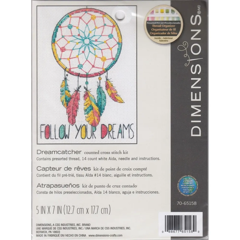 DREAMCATCHER (Follow Your Dreams) Counted Cross Stitch Kit, #70-65158