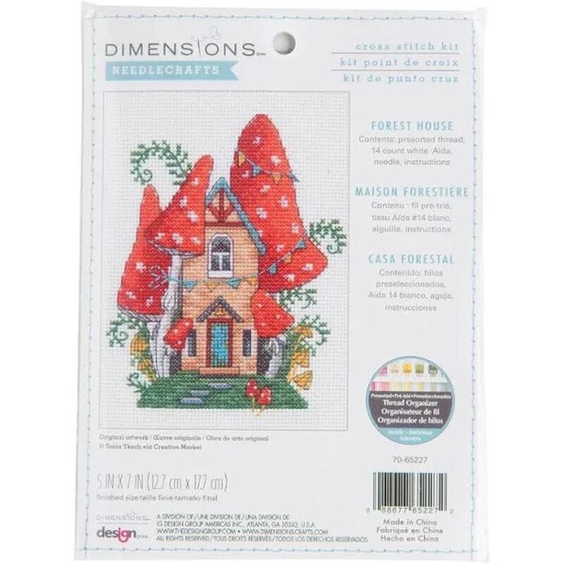 FOREST HOUSE Counted Cross Stitch Kit 5" x 7" (12.7cm x 17.7cm)