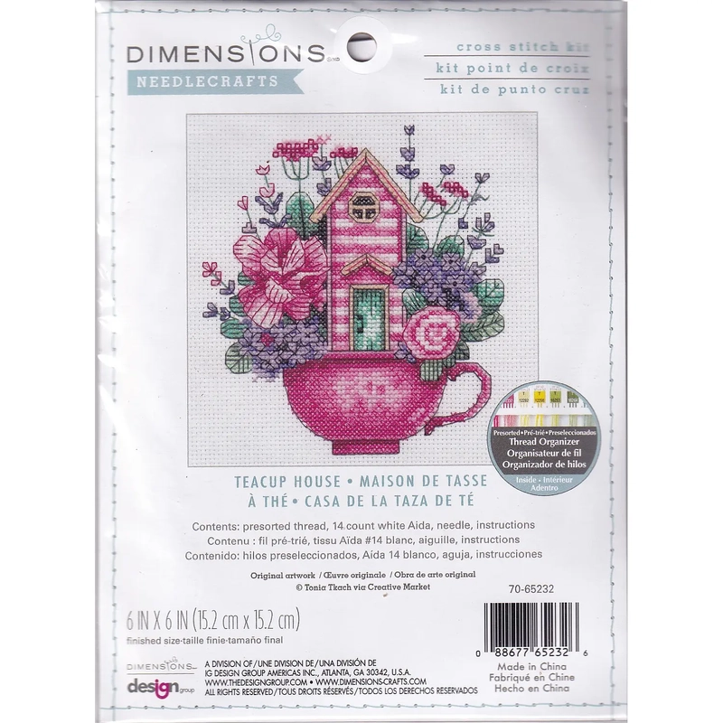 Dimensions TEACUP HOUSE Counted Cross Stitch Kit, 70-65232