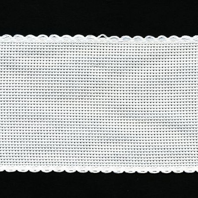 White 80mm Wide 14 Count Aida Band (7008-1), Priced per Metre