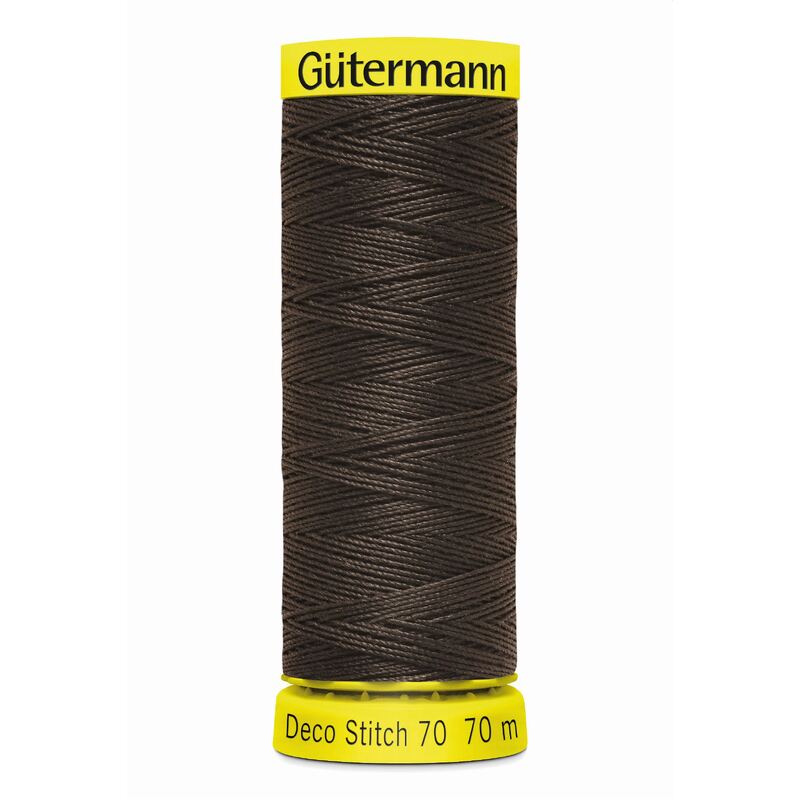 Deco Stitch 70, #696 BLACK BROWN 70m Silky Topstitch Thread