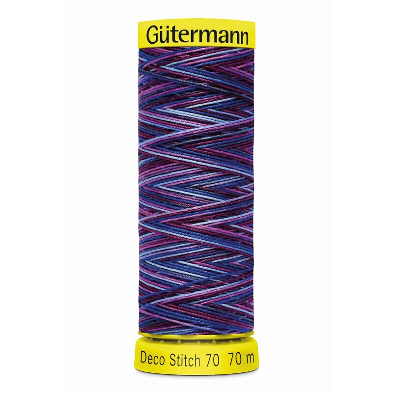 Deco Stitch 70, #9944 MULTI PURPLES 70m Silky Topstitch Thread
