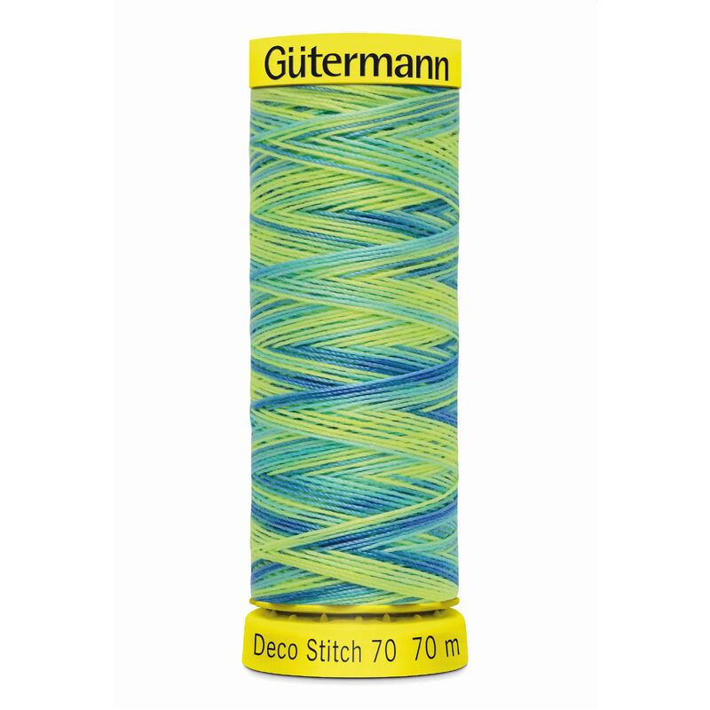 Deco Stitch 70, #9968 MULTI LIGHT GREENS 70m Silky Topstitch Thread