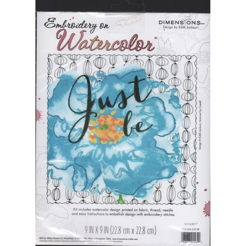 Dimensions JUST BE Embroidery On Watercolor Kit 71-01564
