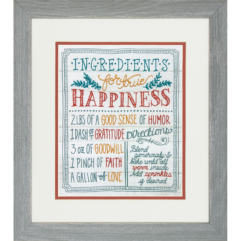 INGREDIENTS FOR HAPPINESS Counted Cross Stitch Kit #71-01569 By Dimensions 20.3cm x 25.4cm (8" x 10")