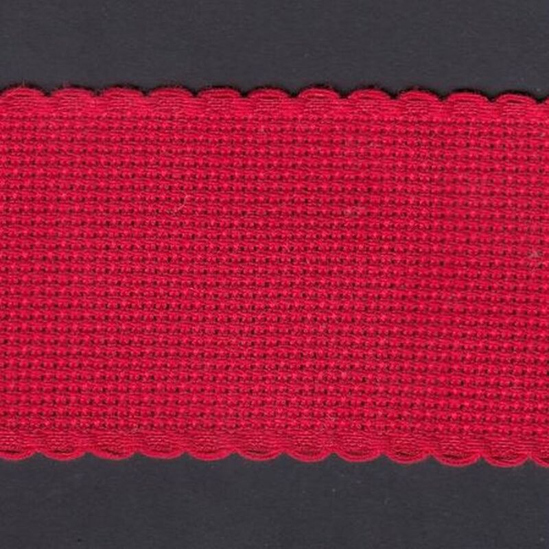 RED 50mm Wide 14 Count Aida Band (7107-9), Priced per Metre