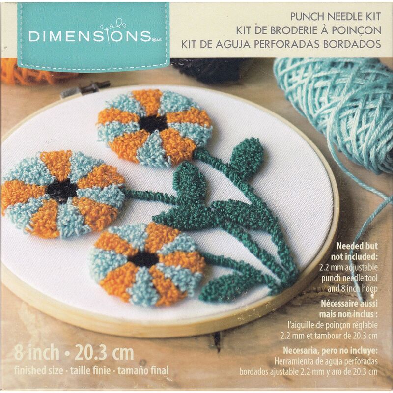 MODERN FLORAL Punched Needle Kit 20.3cm, 72-70028