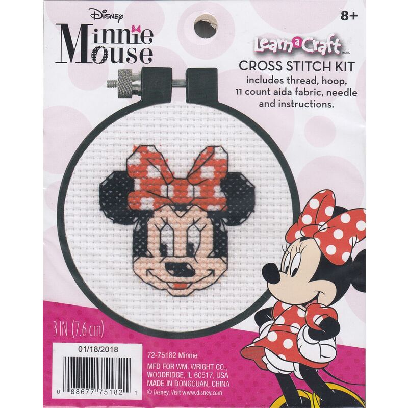 Dimensions Disney's MINNIE Learn a Craft Counted Cross Stitch Kit, 72-75182