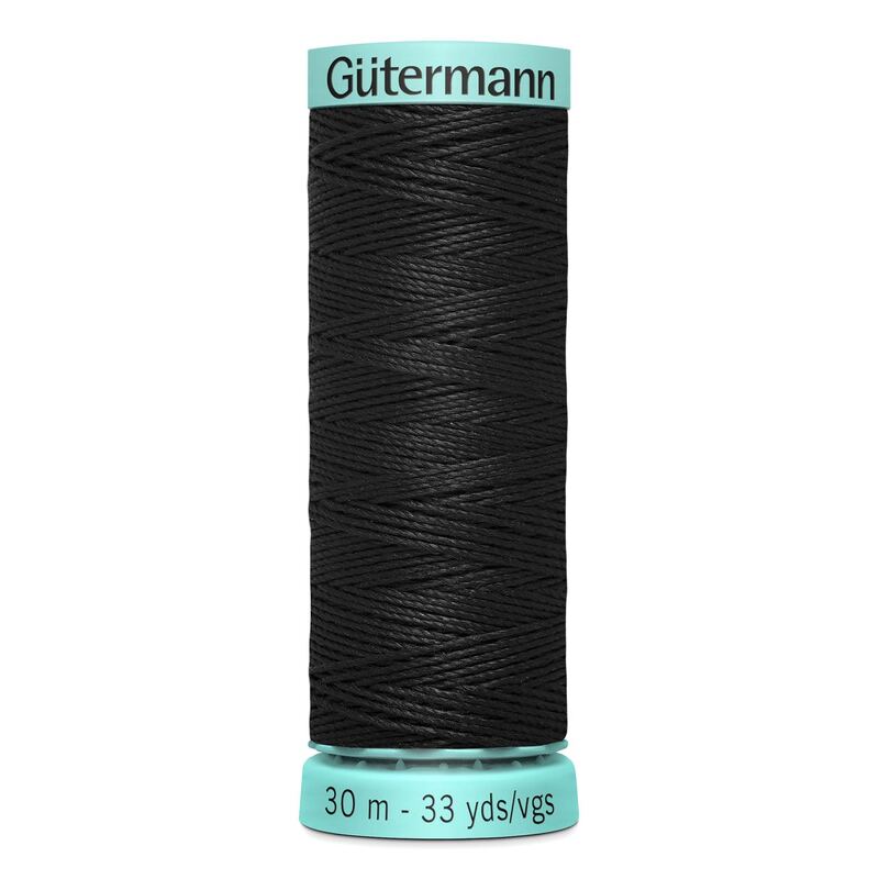 Gutermann Silk R 753 #000 BLACK, Top Stitch / Sewing Thread 30m Spool