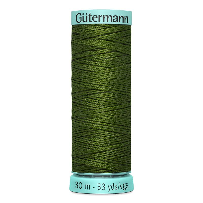 Gutermann Silk R 753 #585 DARK AVACADO, Top Stitch / Sewing Thread 30m Spool