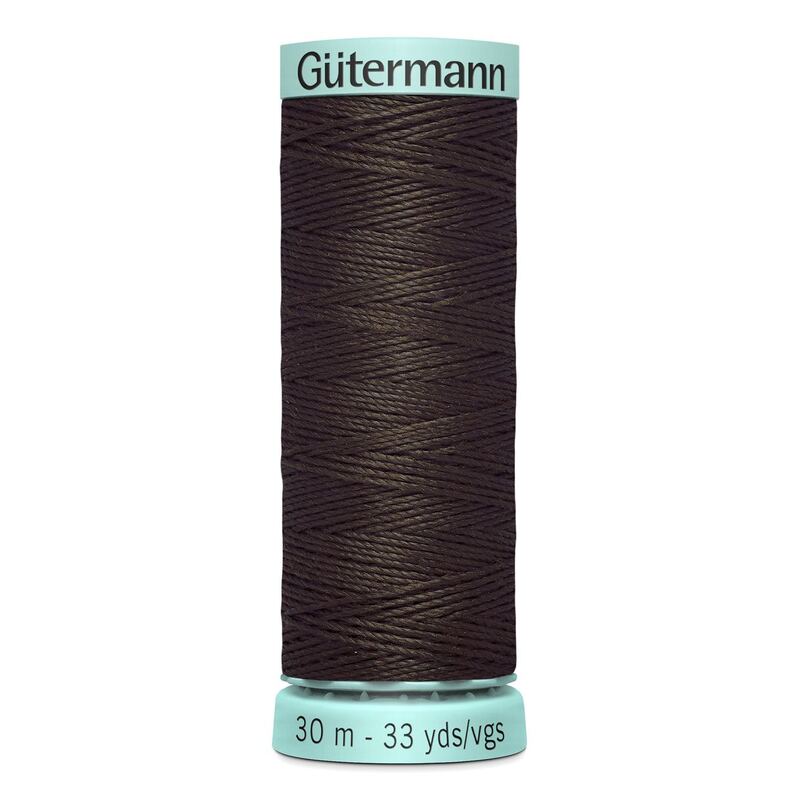 Gutermann Silk R 753 #696 BLACK BROWN, Top Stitch / Sewing Thread 30m Spool