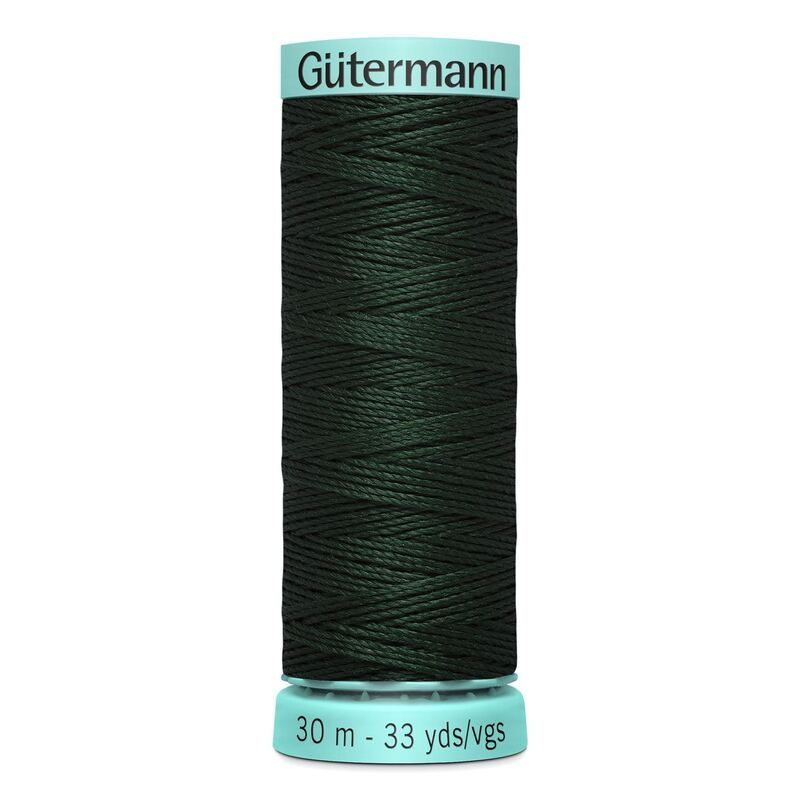 Gutermann Silk R 753 #707 DARK BOTTLE GREEN, Top Stitch / Sewing Thread 30m Spool