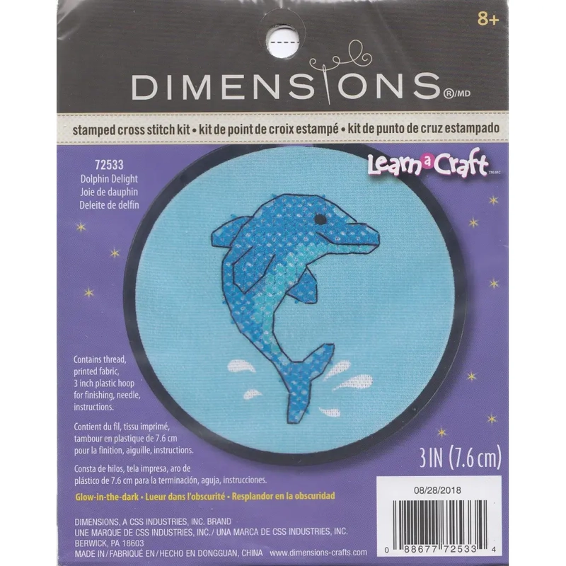 Dimensions DOLPHIN DELIGHT Learn a Craft Counted Cross Stitch Kit, 72533