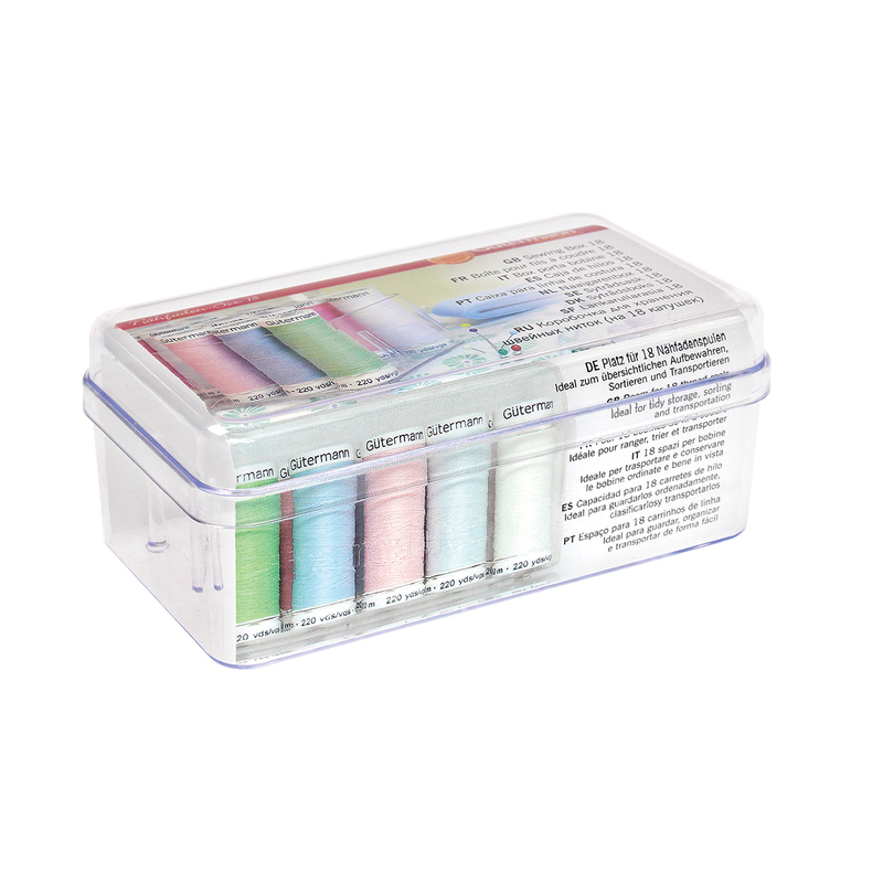 Gutermann Sewing Thread Box Suits 18 Spools, Plastic
