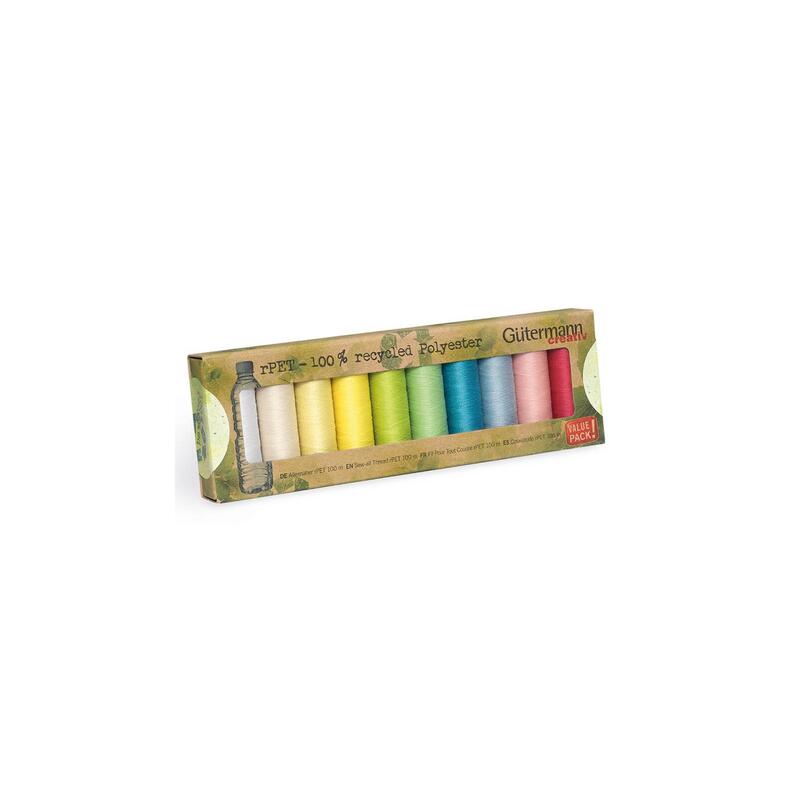 Gutermann rPet Sew-All 100m Thread 10 Reels 100% Recycled Polyester (Colour set 2)