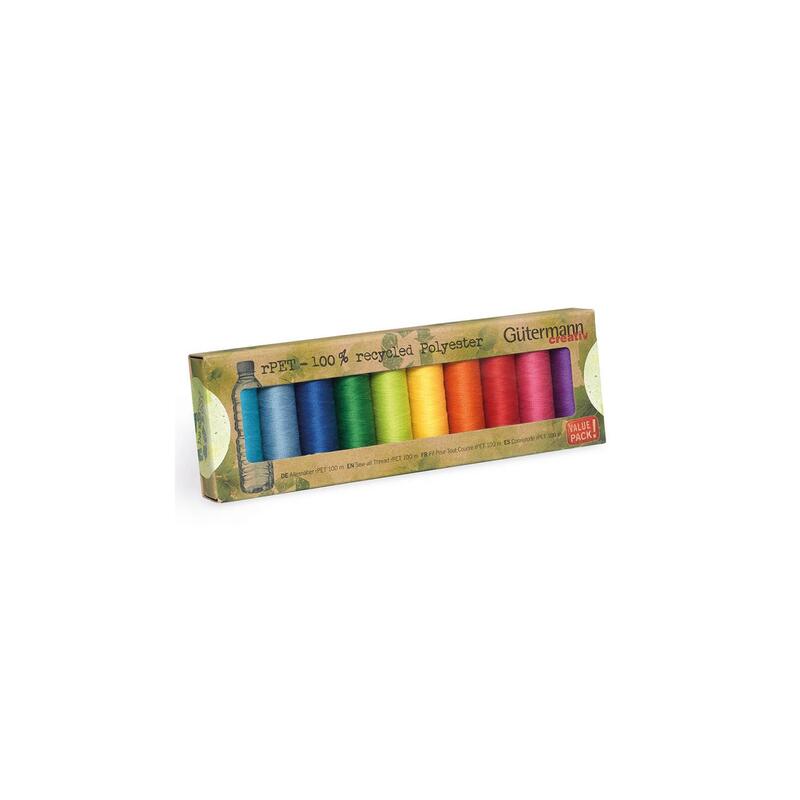 Gutermann rPet Sew-All 100m Thread 10 Reels 100% Recycled Polyester (Colour set 3)
