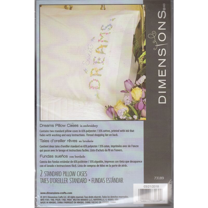 Dimensions Crewel Embroidery Dreams Pillow Cases