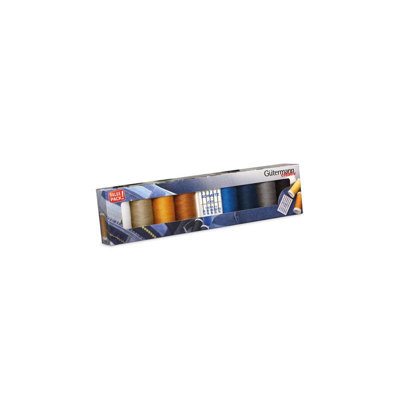 Gutermann Creativ Denim Thread Pack 8 x 100m Spools & Schmetz Needles