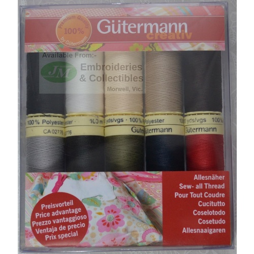 GUTERMANN, Sew All Thread 10 x 100m Spool Pack, 100% Polyester