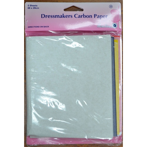 Hemline Dressmakers Carbon Paper, 5 Sheets, 69 x 28cm, Assorted Colour Pack