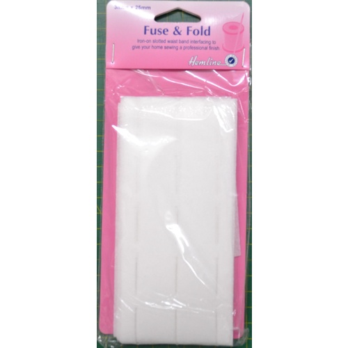 Hemline Fuse & Fold Iron-On Slotted Waist Band Interfacing 25mm x 3 metres